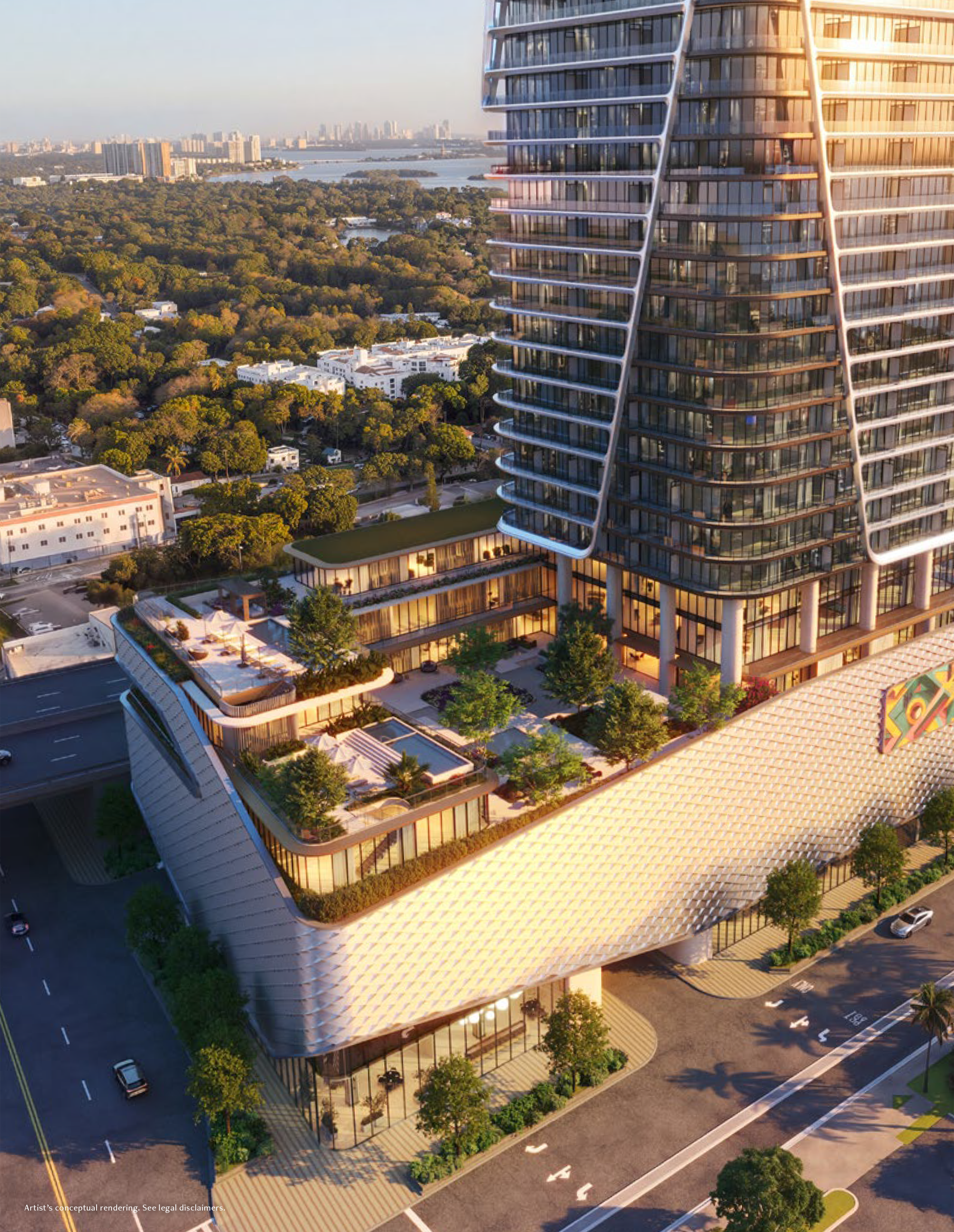 Exterior view of Seven Park Residences in Hallandale-Hollywood, a modern luxury residential building with elegant architectural design.